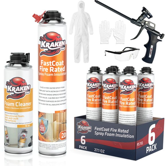 Kit de aislamiento de espuma en aerosol Kraken Bond Fastcoat resistente al fuego