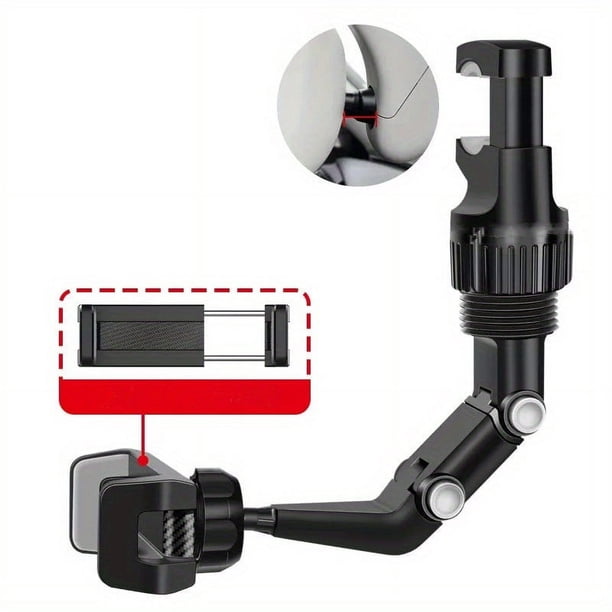 Car Mobile Phone Holder Multi-functional 360° Rotating Inspection Mirror Seat Suspension Rearview Mirror Rear Pillow Office Desk Kitchen Multi-scene Universal Mobile Phone Holder Mobile Phone Holder