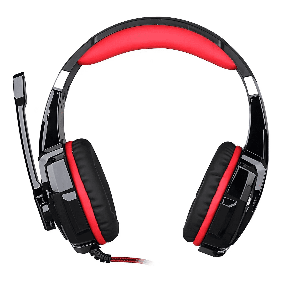 Auriculares Belug Gamer Inalámbricos Black Y Red Con Luz Led
