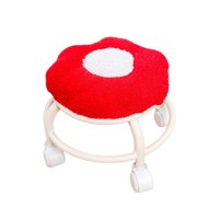 Bothyi - Taburete Con Asiento De Rodillo Bajo, Reposapiés, Polea, Ruedas, Taburete Para Biblioteca, Oficina, Salones, Rojo