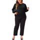 thumbnail image 2 of Agnes Orinda Ropa de Halloween de Talla Grande para Mujeres Blusas de Manga Larga con Cuello Redondo y Pliegues para Oficina 3X Negro, 2 of 6