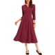 thumbnail image 1 of INSPIRE CHIC Vestido de Trabajo para Mujer Línea A 3/4 Mangas Elegante Vestido Midi Burdeos S, 1 of 5