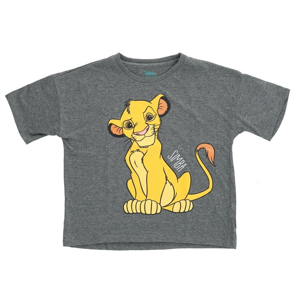 Polera Manga Corta Niña Rey Leon Hello Gris Disney