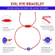 thumbnail image 2 of Pack de 12 pulseras ojo turco en hilo protección suerte Rojo, 2 of 3