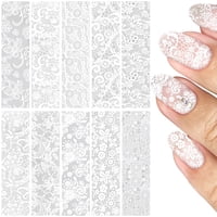 Lámina De Transferencia De Uñas Smallcat, 10 Hojas Para Uñas Acrílicas, Color Blanco