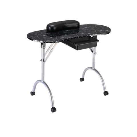 Tododescuento - Mesa Para Manicure Portatil Negra + Bolso