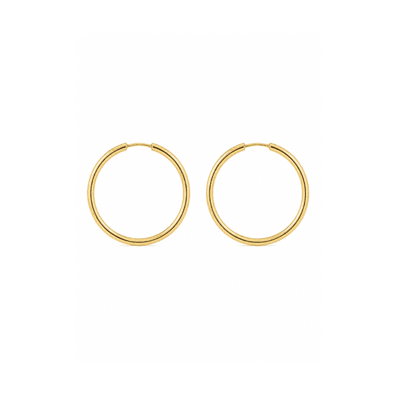 Aros Argolla Tubo 15mm Oro 18k 2.10gr Clásicas Regalo Mujer Dorado