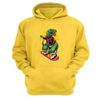 Genérico - Polerón Canguro Dinosaurio Skate Amarillo Talla S Unisex