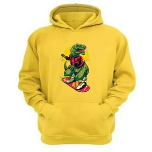 Genérico - Polerón Canguro Dinosaurio Skate Amarillo Talla Xs Unisex