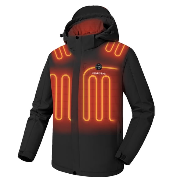 Chaqueta térmica Venustas para hombre a prueba de viento con batería de 7,4 V (XL)
