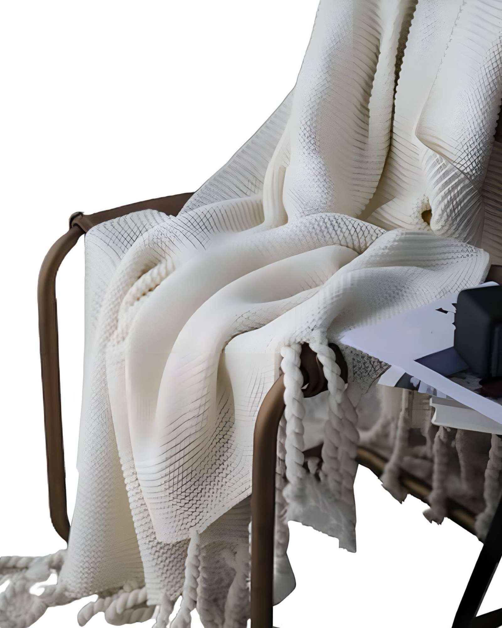 Parati - Manta Decorativa Chenille Con Flecos De Soga Para Cama O Sofa M1