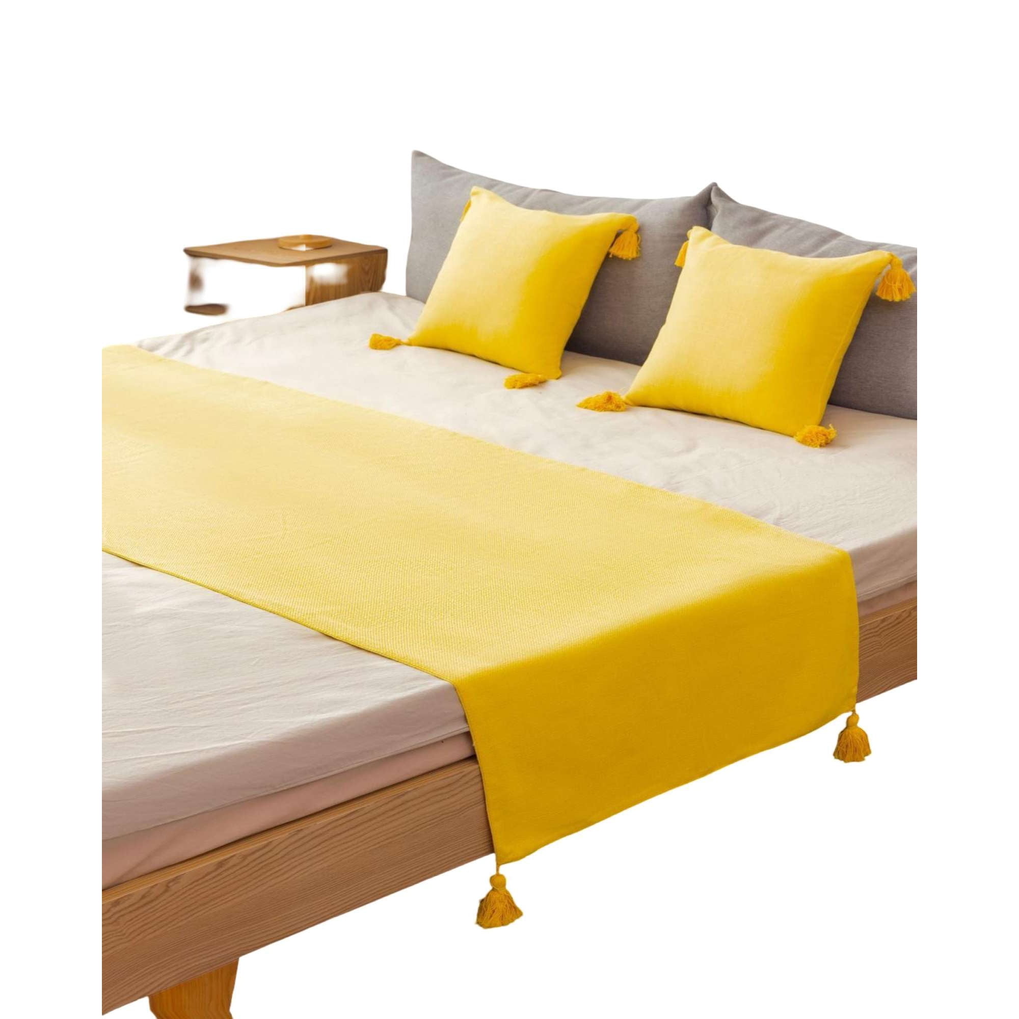 Imac Hogar - Piecera Sin Fundas Con Pompones Amarillo