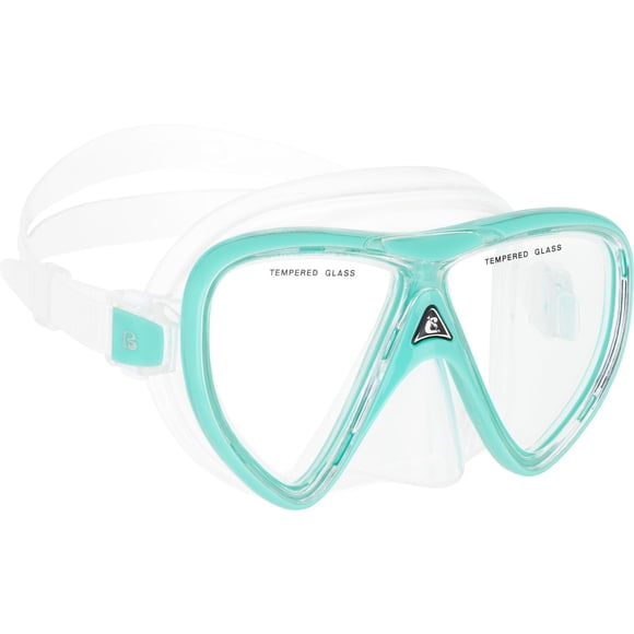 Máscara Cressi Ikarus de 2 lentes transparente/verde aguamarina para adultos