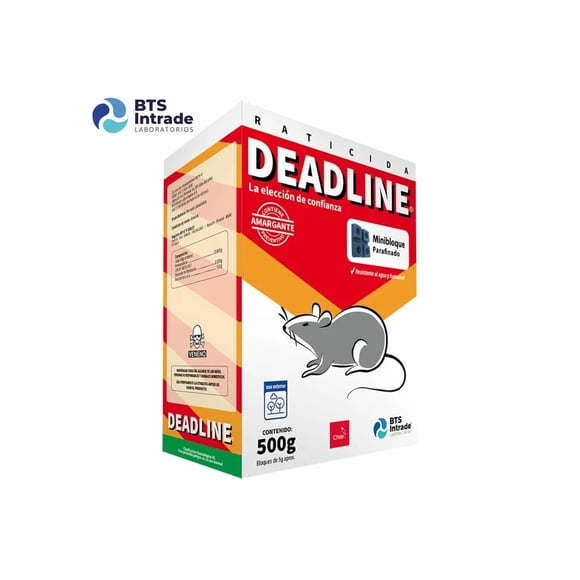 Raticida BTS-INTRADE Deadline minibloques parafinados 500 g
