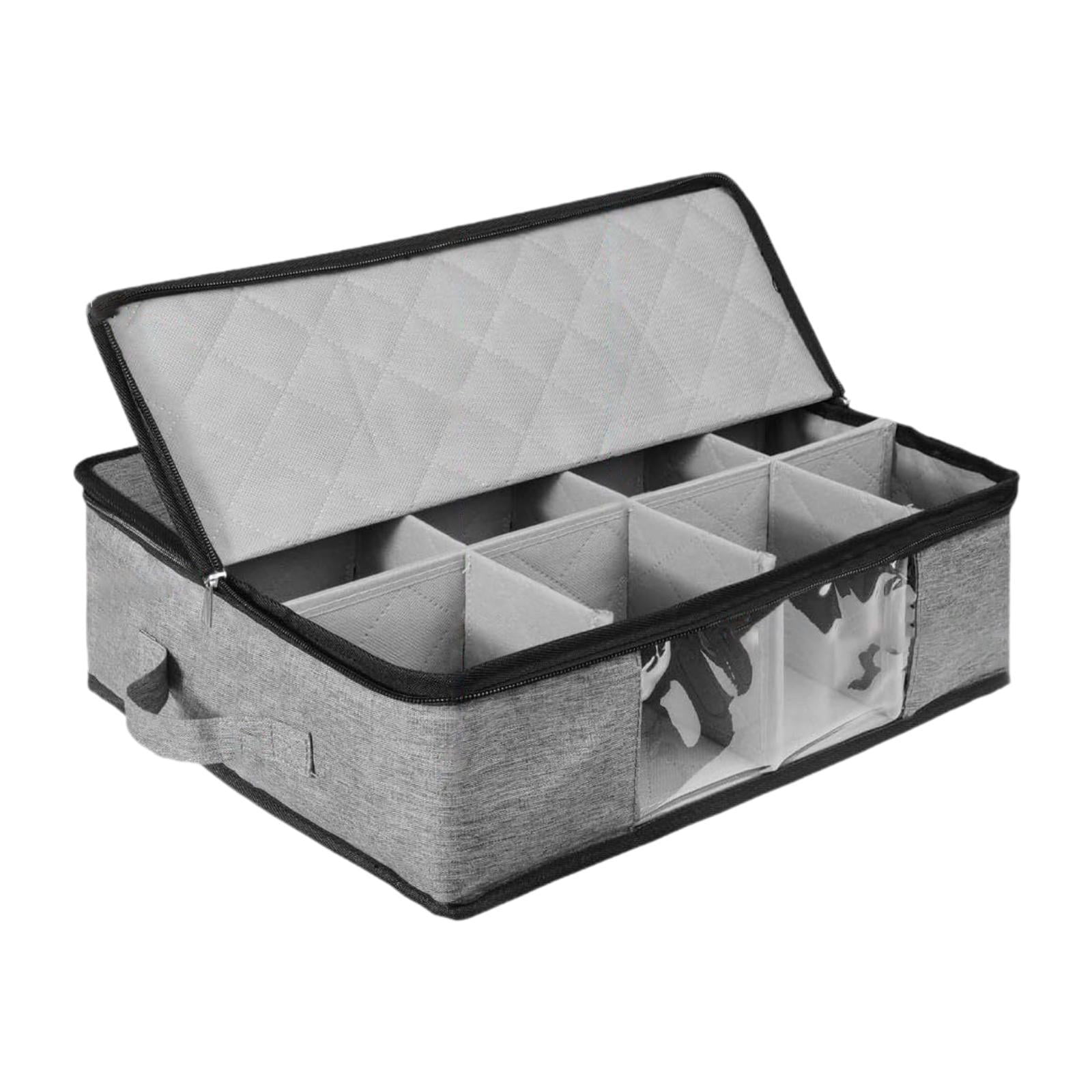 Magideal - Café Caja De Almacenamiento Caza De Vidrio Caja De La Cremallera Ventana Transparente Versátiles Sostenga 12 Cristalería Conveniente Organizador De La