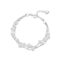 Fershop - Pulsera Plateada Diseños Multicapa