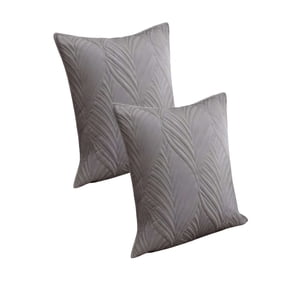 Genérico - Pack De 2 Fundas De Cojin Serie Hojas 45X45 Cm Gris