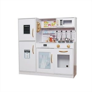 Cocina De Juguete Infantil Niños Madera Accesorios Bandú Blanco