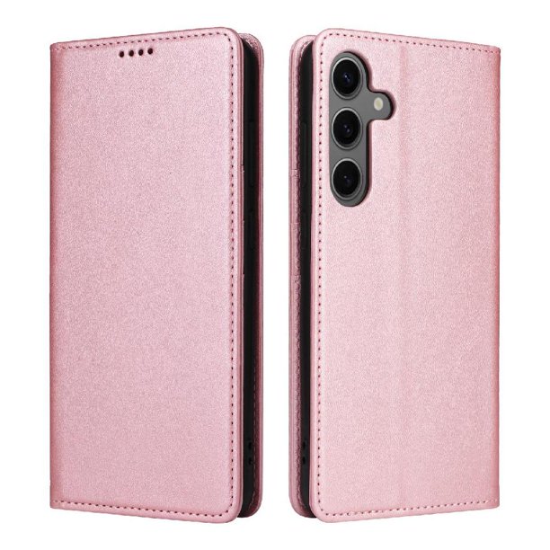 Funda Cartera para Samsung Galaxy S24 con Ranuras Tarjetas y Soporte - Protección Completa Oro rosa