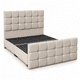thumbnail image 1 of Base de cama tapizada Mueblart Cuadros 1 plaza Ecocuero Beige con respaldo y piecero, 1 of 3