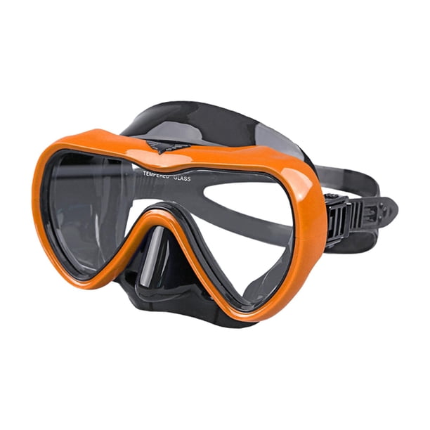 Gafas de natación para adultos, gafas de buceo, duraderas, cómodas, de silicona, portátiles, gafas de natación, marco grande para protección, piscina Naranja