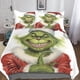 thumbnail image 1 of Juego de funda nórdica con diseño de monstruo de pelo verde, funda de edredón navideña 3D, juego de cama de microfibra suave con funda de almohada, para adolescentes., 1 of 3