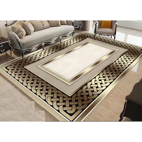 Casadeliacl - Alfombra 200X240 Moderna Elegante Decorativa Tf2 M / 2.4 M / Dorado / Rectangulo
