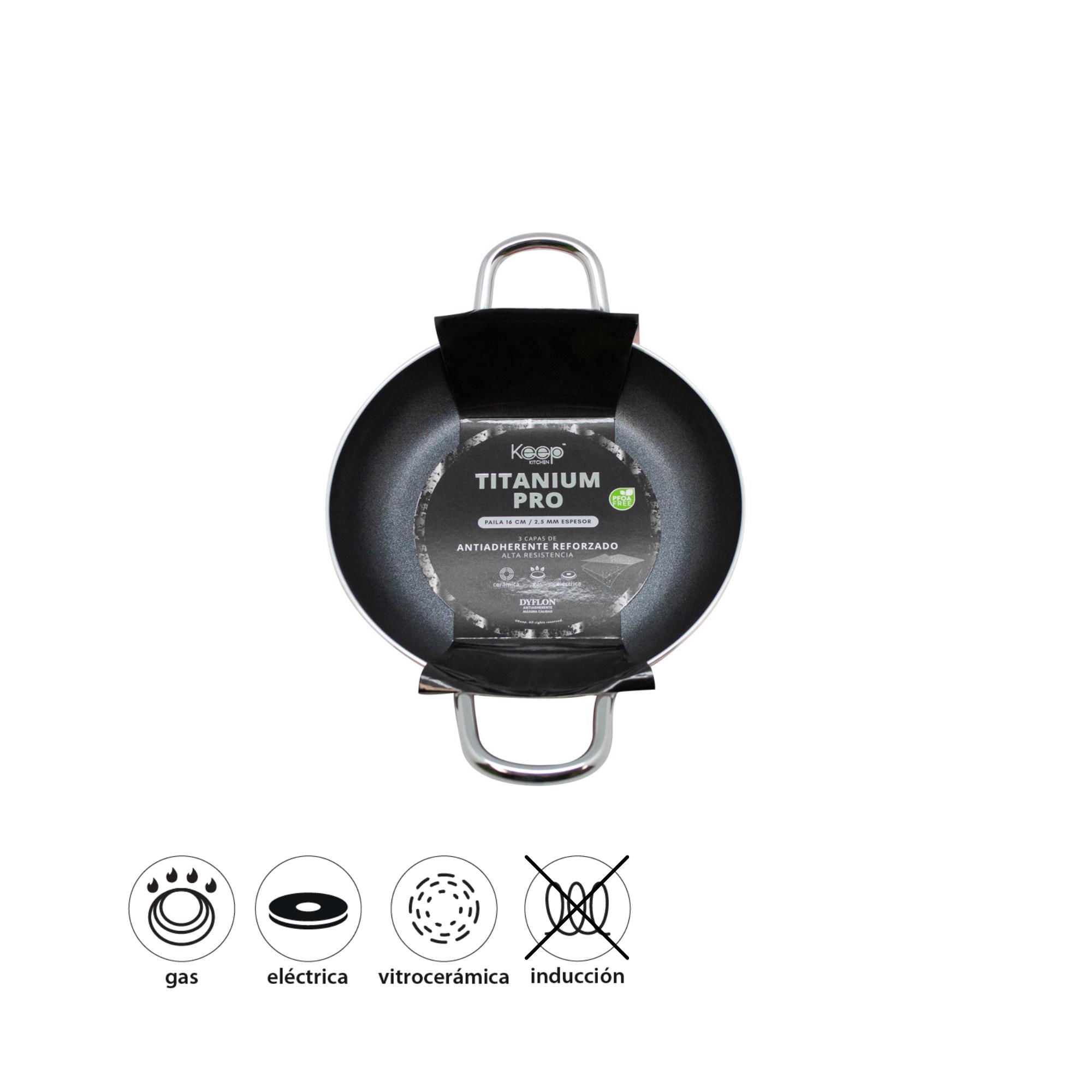 Keep - Paila 16 Cm Titanium Aluminio Prensado, Color Surtido 1 Pieza