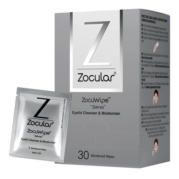 Toallitas para párpados Zocular Zocuwipe con complejo de okra natural, 15 unidades