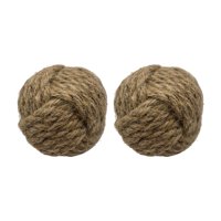 Fliperex - Set 2 Esferas De Yute Cuerda Para Decoracion Pelota De Yute Beige