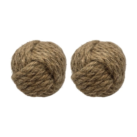 Fliperex - Set 2 Esferas De Yute Cuerda Para Decoracion Pelota De Yute Beige
