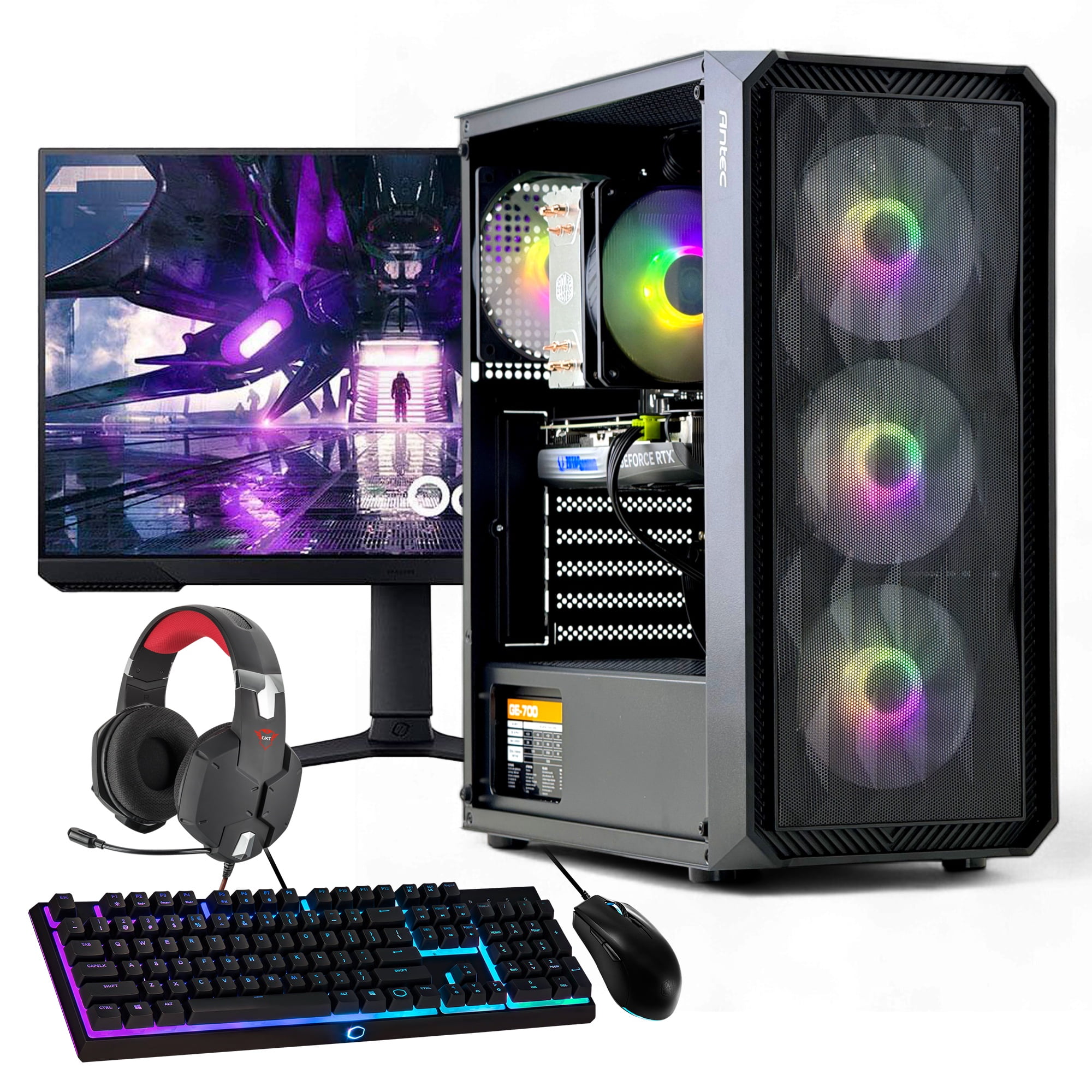 Pc Gamer + Monitor 24 + Perif: Amd Ryzen 5 8400 16Gb 1Tb Rtx 3060 Wifi