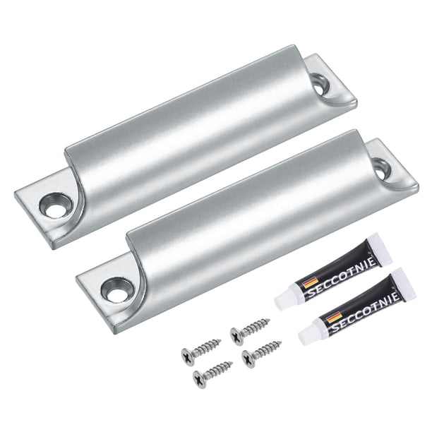 2Pack Tiradores de Cajón de 3.5 pulgadas con Tornillo Montado y Pegamento para Armario Gris Brillante