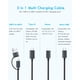 thumbnail image 2 of Cable de carga múltiple SEIPOG 5 en 1 USB C/A trenzado de nylon de 4 pies, 2 of 7