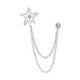 thumbnail image 1 of Broche De Estrella Para Cuello De Traje Para Hombre, Pin De Solapa, Insignia Duradera, Cadena Con Borlas, Accesorio Argent, 1 of 5