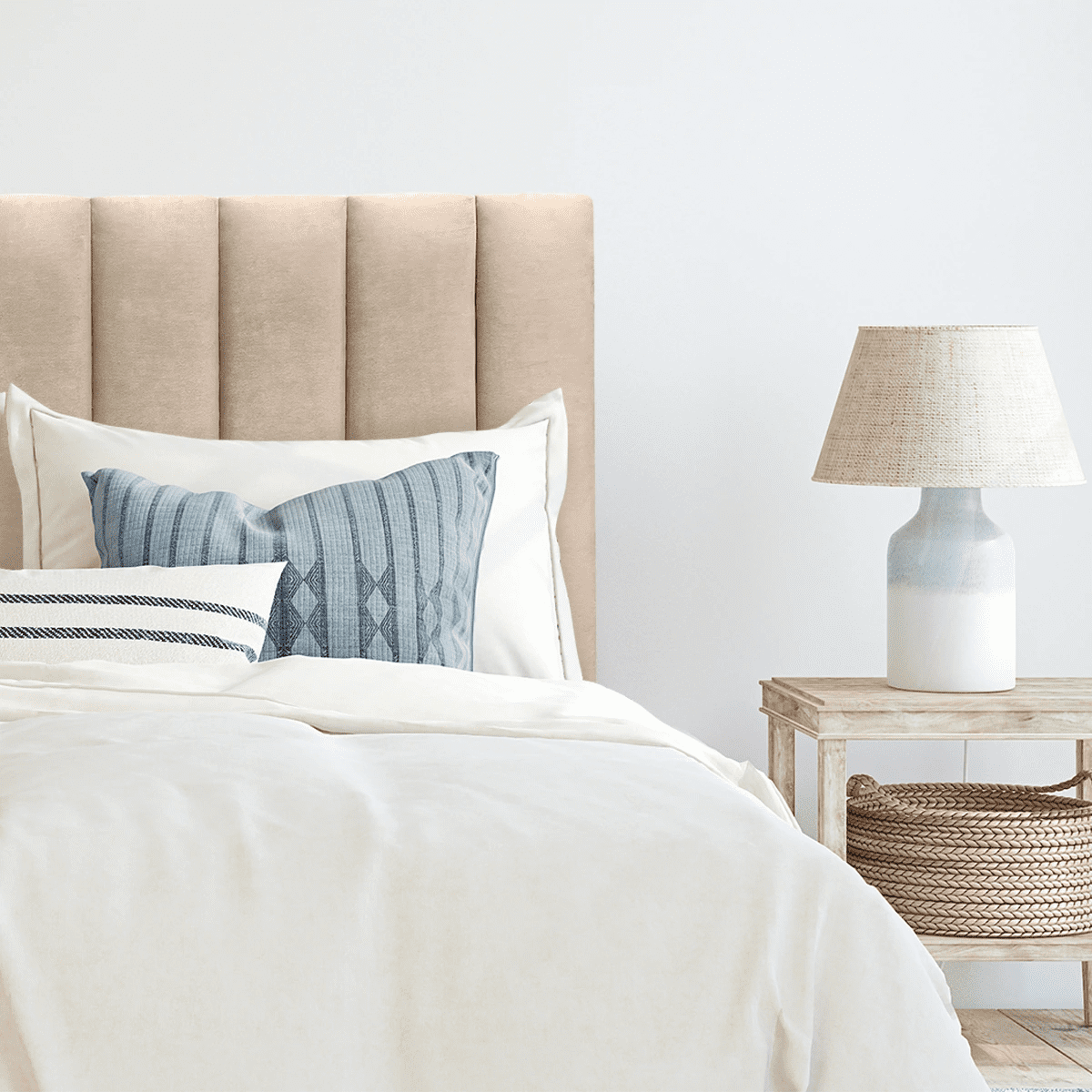 Kerabaalshop - Respaldo Tubular Al Piso Felpa Beige 2 Plaza