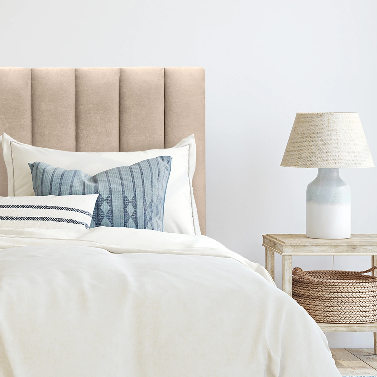 Kerabaalshop - Respaldo Tubular Al Piso Felpa Beige 1 Plaza