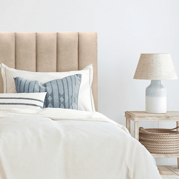 respaldo Tubular al piso Felpa Beige King