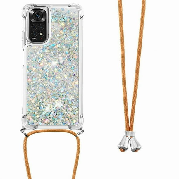 Funda FOXDOCK para Xiaomi Redmi Note 12s 4G con Cuerda Ajustable, Brillo Líquido, Protección Antigolpes y Lente – Ideal para Regalo