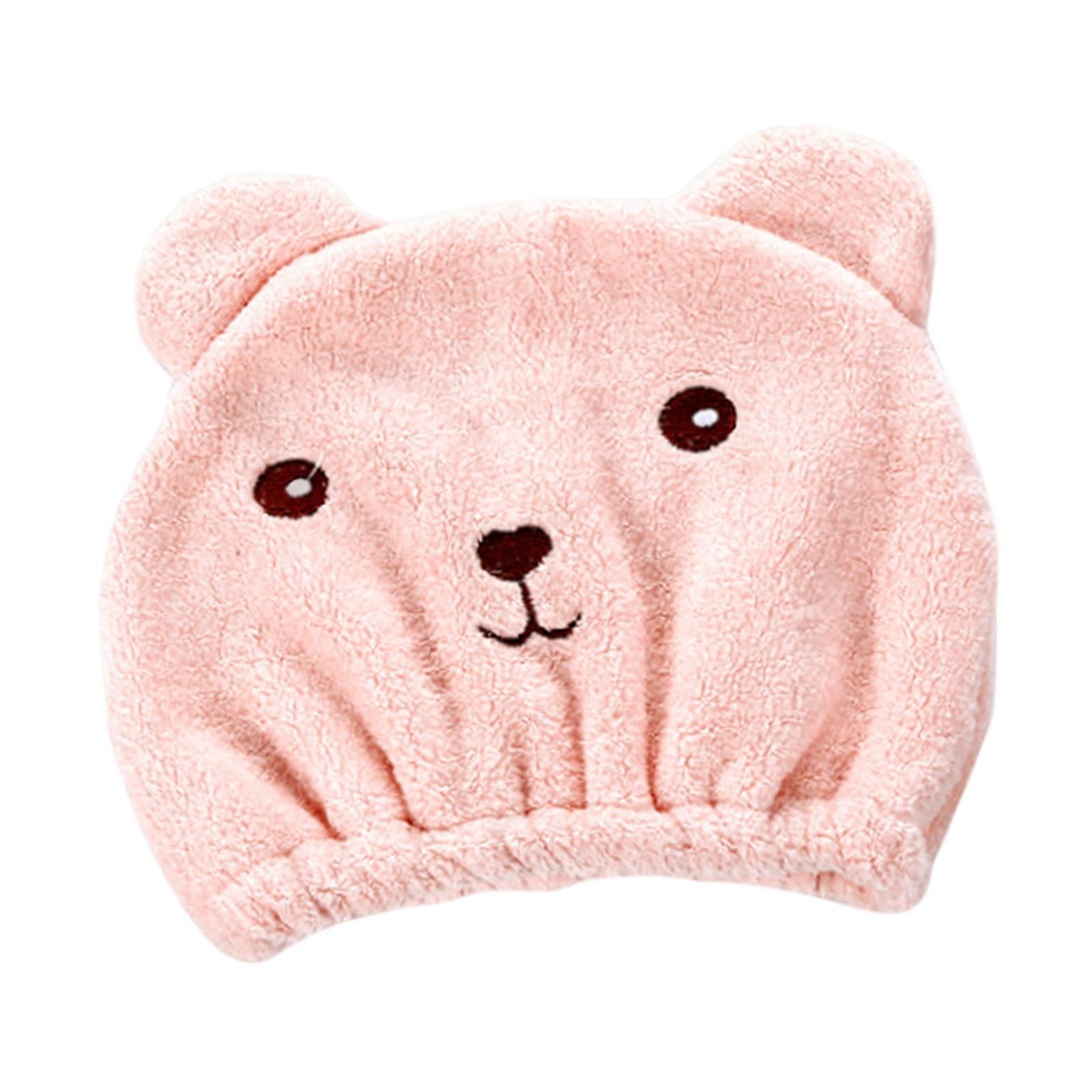 Ioensy - Gorro De Toallas De Ducha Gorro De Pelo Seco De Pelo Largo De Dibujos Animados Para Baño Hotel Traveling Pink