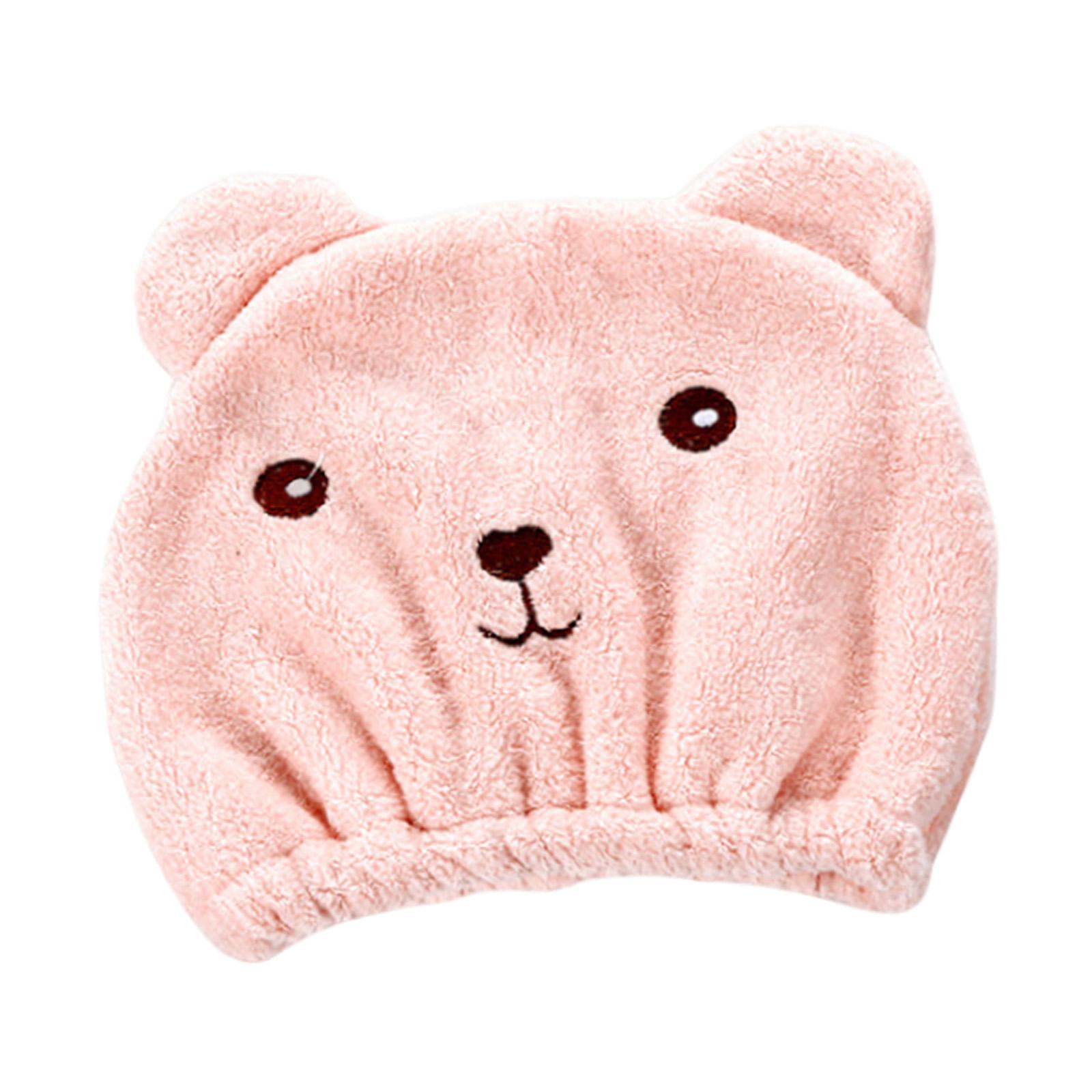 Ioensy - Gorro De Toallas De Ducha Gorro De Pelo Seco De Pelo Largo De Dibujos Animados Para Baño Hotel Traveling Pink