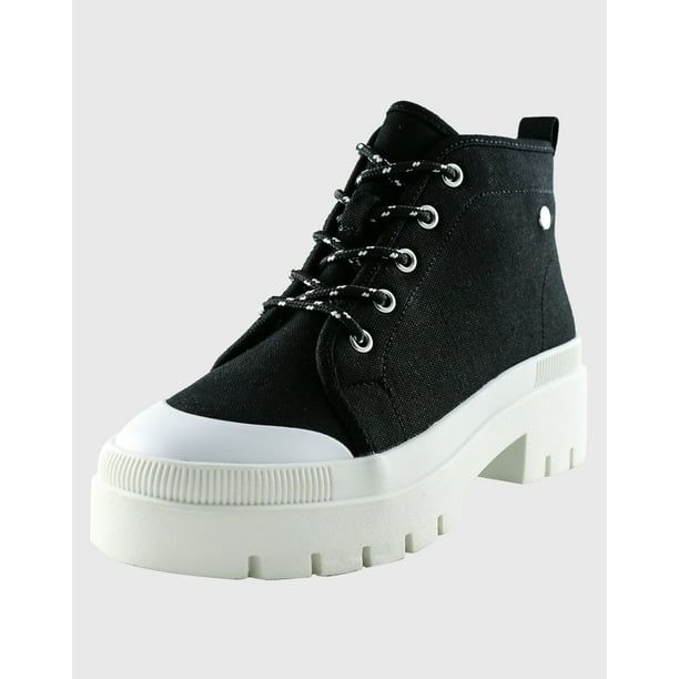 Zapatilla caña alta lona Negro Danicolle