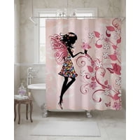 Mylhogar - Cortina De Baño Tela Género + Forro Impermeable