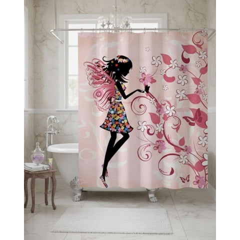 Mylhogar - Cortina De Baño Tela Género + Forro Impermeable