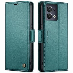 Caseme Tipo Cartera Oppo Reno 8 5G Con Cierre Magnético, Rfid, Tarjetero, Soporte, Carga Inalámbrica