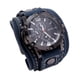 thumbnail image 3 of Punk Vintage Reloj De Pulsera Ancho PU Cuero Cinturón Correa Brazalete Número Romano Azul, 3 of 3