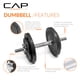 thumbnail image 4 of Juego de mancuernas ajustables CAP Barbell de 50 kg, color negro (par), 4 of 7