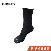 Pack 6 Pares De Calcetines Hombre Largos Negros Cosley
