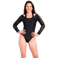 Samia - Traje De Baño Deportivo Manga Larga Negro Xl