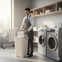 Cesto De Ropa 60 Litros Mp Color Crema